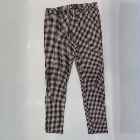 NEXT UK - Girls brown checked leggings - Picture 1 of 8